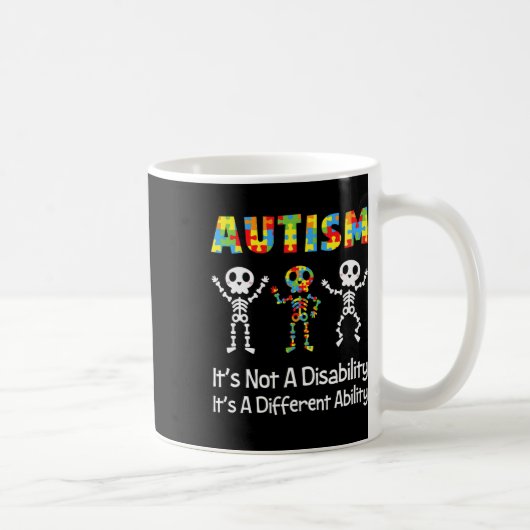 Mug Autisme Capacité différente Skull Skeleton Neurodi (Droite)