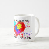 Mug Autisme Coeur brillant (Devant droit)
