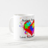 Mug Autisme Coeur brillant (Devant gauche)