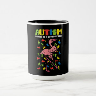 Mug Autisme Danser Différents Flamant rose Beat mignon