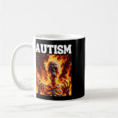 Mug Autisme Drôle Cringe Dur Skeleton Mème Flames 1 (Gauche)