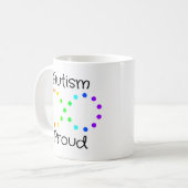 Mug Autisme Fière Neurodiversité Acceptation Arc-en-ci (Devant gauche)