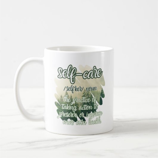 Mug Auto-soins définition esthétique vert amour soi-mê (Gauche)