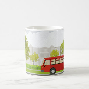Mug autobus rouge classique, souvent utilisé comme moy