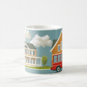 Mug autobus rouge classique, souvent utilisé comme moy (Centre)