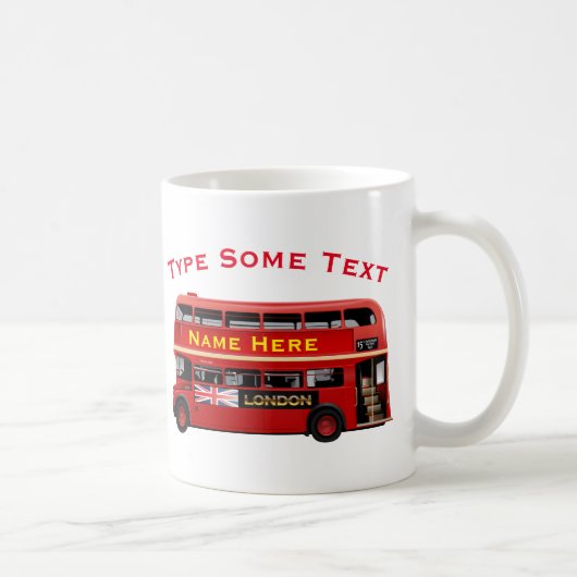 Mug Autobus rouge de Londres orienté (Droite)