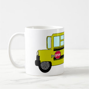 Mug Autobus scolaire jaune avec panneau d'arrêt