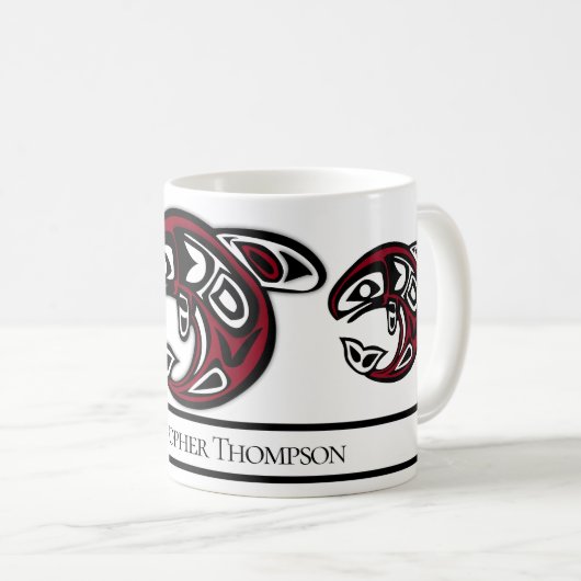 Mug Autochtone Américain Personnalisé Orca Killer Whal (Devant droit)