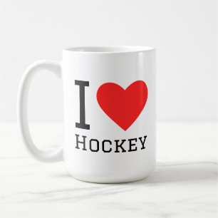 Mug Autocollant carré J'adore hockey