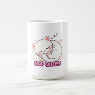 Mug Autocollant Chat Reine du Sommeil Chat Mignon En