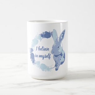 Mug Autocollant Coco le Lapin “Je crois en moi” Bleu