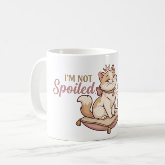 Mug Autocollant Coussin Royal pour Chat Gâté (Devant gauche)