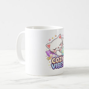 Mug Autocollant de chat ambiance cosy Chat mignon en