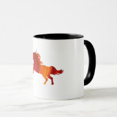 Mug Autocollant de cheval de feu (Devant droit)
