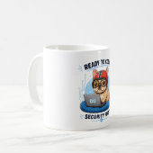 Mug Autocollant de chien de cybersécurité codeur franç (Devant gauche)