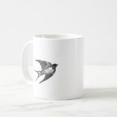 Mug autocollant de faucon en blanc (Devant gauche)