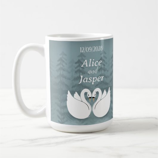 Mug Autocollant de mariage romantique et élégant modif (Gauche)