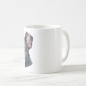 Mug Autocollant de portrait de Frenchie bleu peintre (Devant droit)