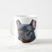 Mug Autocollant de portrait de Frenchie bleu peintre (Devant gauche)