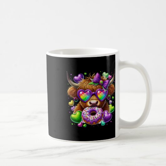 Mug Autocollant de vache Mardi Gras (Droite)