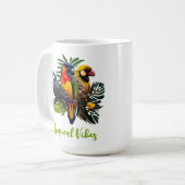 Mug Autocollant Exotique Tropical Coloré Oiseaux Cutom (Devant gauche)