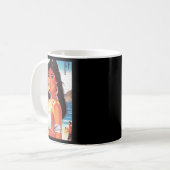 Mug Autocollant Fille Orientale Rétro (Devant gauche)