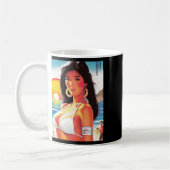Mug Autocollant Fille Orientale Rétro (Gauche)