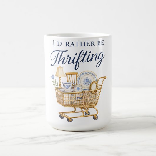 Mug Autocollant 'Je préfère chiner' (Centre)