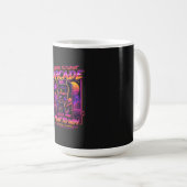 Mug Autocollant néon synthwave Rétro Arcade (Devant droit)