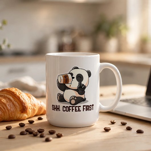 Mug Autocollant premier café Panda