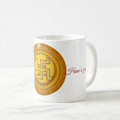 Mug Autocollant Swastik hindou doré (Devant droit)