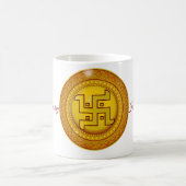 Mug Autocollant Swastik hindou doré (Centre)