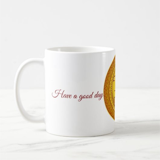 Mug Autocollant Swastik hindou doré (Gauche)