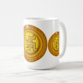 Mug Autocollant Swastik hindou doré (Devant droit)