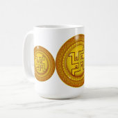 Mug Autocollant Swastik hindou doré (Devant gauche)