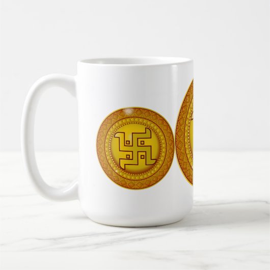 Mug Autocollant Swastik hindou doré (Gauche)