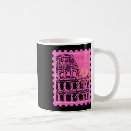 Mug Autocollant Timbre Rome (Droite)