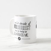 Mug Autocorrect m'embarrassent noir d'humour (Devant gauche)