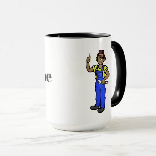 Mug automatique noir ou afro-américain + nom (Devant droit)