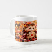 Mug Automnal Modifiable Hérisson & Hibou Mignons (Devant gauche)