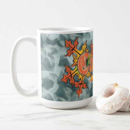 Mug Automne à New York Catskill, Feuille, Fall Ground (Avec donut)
