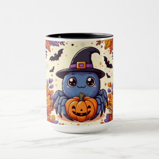 Mug Automne/automne/araignée/sorcière/halloween (Centre)
