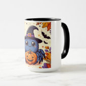 Mug Automne/automne/araignée/sorcière/halloween (Devant droit)
