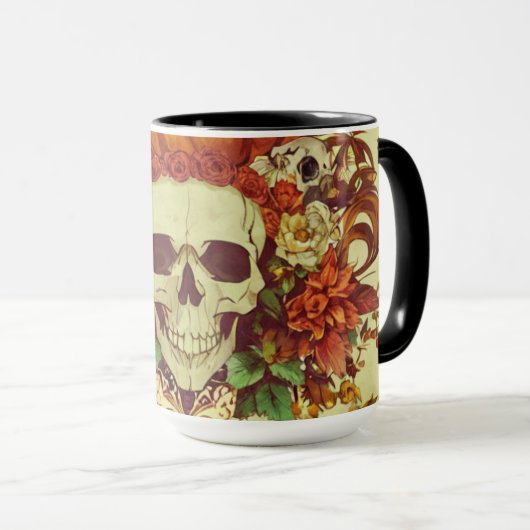 Mug Automne/Automne/Halloween/citrouille/squelette (Devant droit)