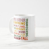 Mug Automne Automne Hiver Thanksgiving Vacances Merci (Devant gauche)
