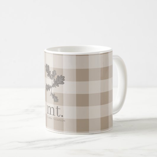 Mug Automne Automne Taupe Plaid Moderne Foligramme Mon (Devant droit)