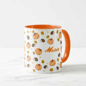 Mug Automne automne Thanksgiving Hérisson et Citrouill (Devant droit)
