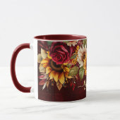 Mug Automne automne thème bordeaux tournesols rose (Gauche)