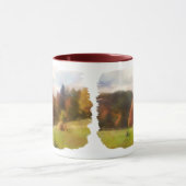 Mug Automne Avec Mountain Fox Et Haystack Aquarelle (Centre)