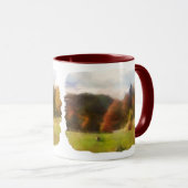 Mug Automne Avec Mountain Fox Et Haystack Aquarelle (Devant droit)